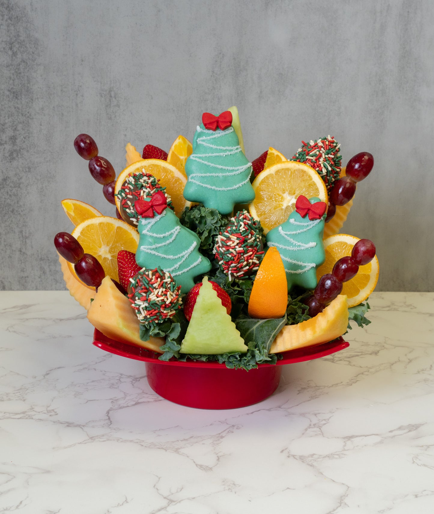 Christmas Tree Fruit Bouquet