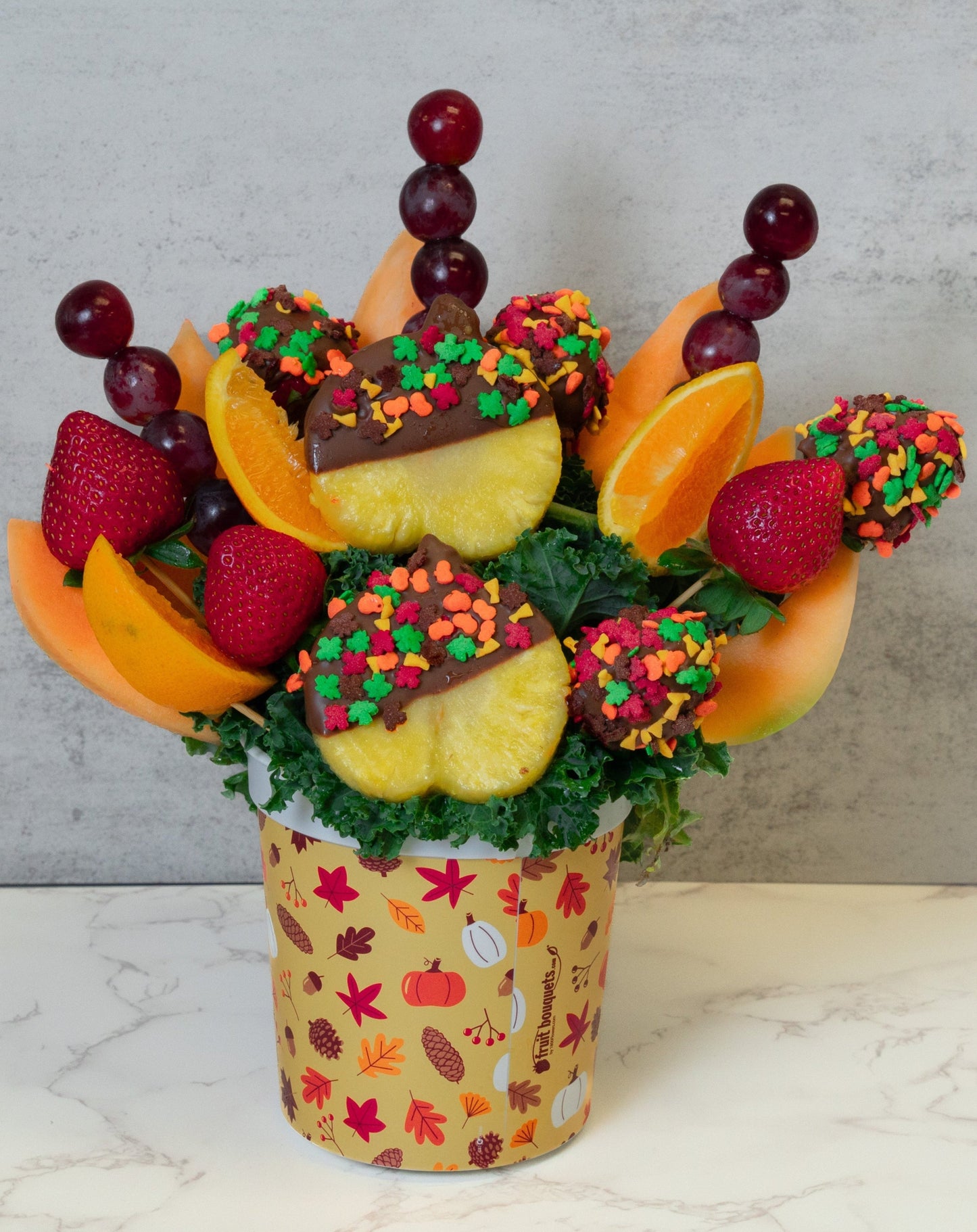 Double Pumpkin Fruit Bouquet